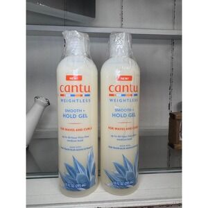 Cantu Weightless Smooth + Hold Gel for Waves and Curls 10 fl oz 2 Pack New